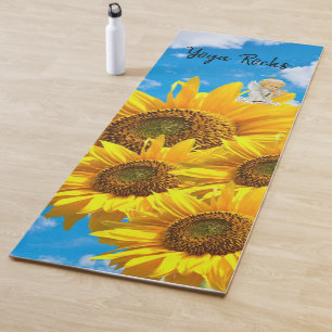 Sonnenblumen-Baby-Engel-Blumen-Yoga-Matte Yogamatte