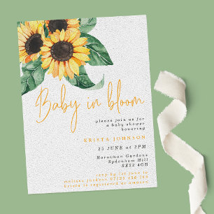 Sonnenblumen Baby in Bloom Baby Dusche Einladung