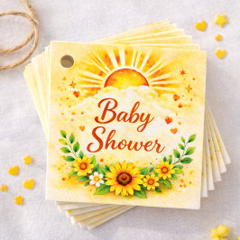 Sonnenblumen-Baby-Shower-Blumendesign Geschenkanhänger