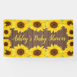 Sonnenblumen-Baby-Shower-Rückwand Rustikales Holz- Banner