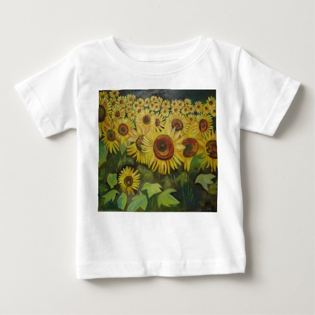 Sonnenblumen Baby T-shirt (Vorderseite)
