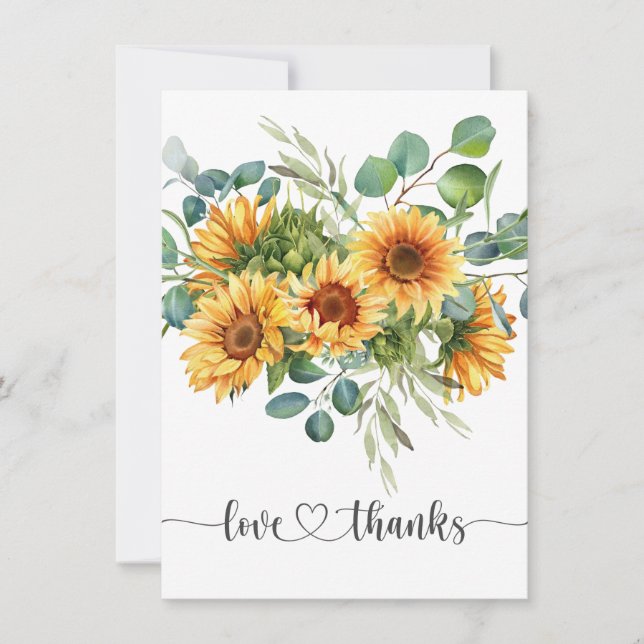 Sonnenblumen Babydusche Danke Karte (Vorderseite)