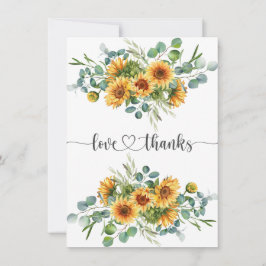 Sonnenblumen Babydusche Danke Karte