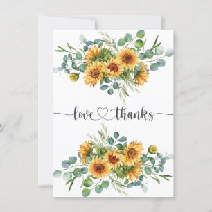 Sonnenblumen Babydusche Danke Karte