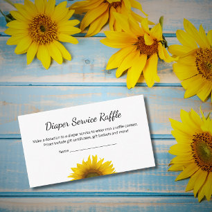 Sonnenblumen Babydusche Windeln Service Raffle Gam Begleitkarte