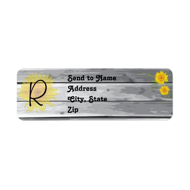 Sonnenblumen Barn Wood Collection Monogram Adresse (Vorne)