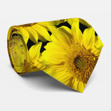 Sonnenblumen Baumkruste. BG Color Black Neck Tie