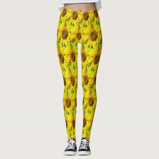 Sonnenblumen Baumkruste. BG-Farbtrennung Leggings (Vorderseite)