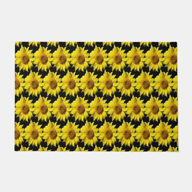 Sonnenblumen Baumkruste. BG Schwarze Türmatte (Vorderseite)