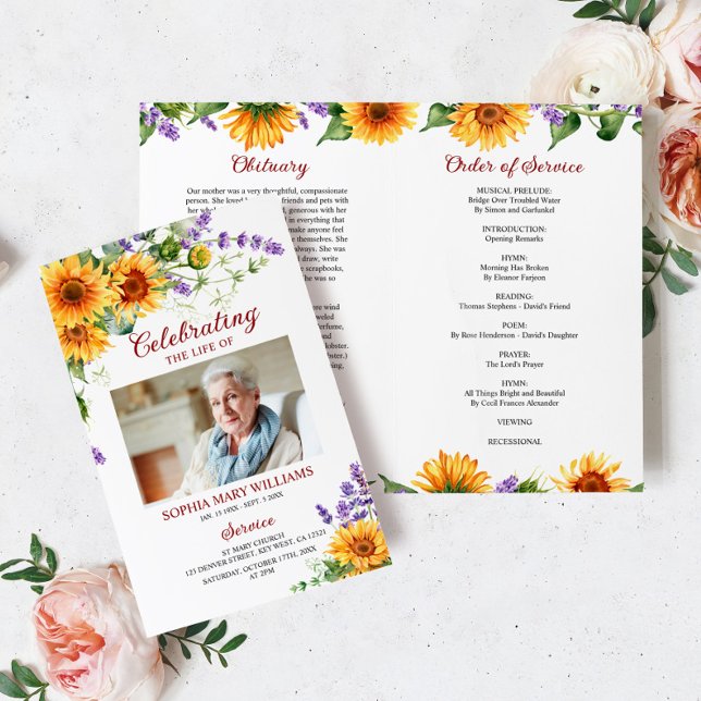 Sonnenblumen-Beerdigungsprogramm | Dienstordnung (Von Creator hochgeladen)