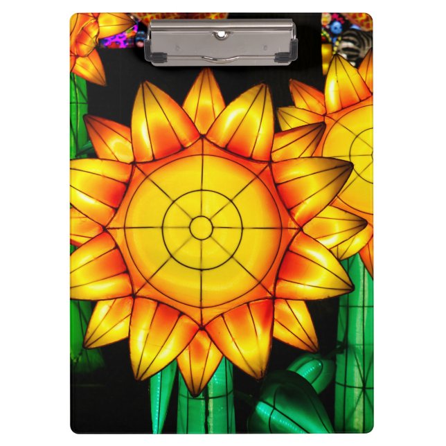 Sonnenblumen bei Sonnenflare  Klemmbrett (Vorderseite)
