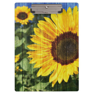 Sonnenblumen bemalt Zaun Klemmbrett
