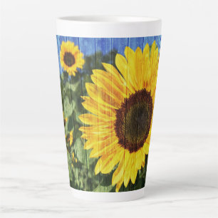 Sonnenblumen bemalt Zaun Milchtasse