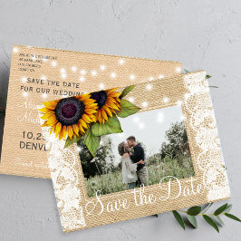 Sonnenblumen Berglandlace rett Hochzeit Ankündigungspostkarte