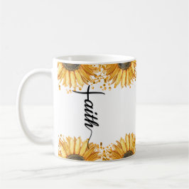 Sonnenblumen-Bibel-Notrufnummern, Bibelverse Kaffeetasse