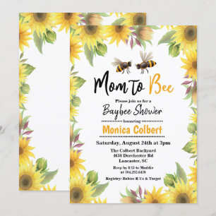 Sonnenblumen-Biene-Baby-Shower-Einladung Einladung