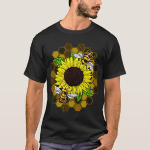 Sonnenblumen-Biene-Hippie T-Shirt