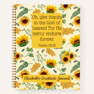 Sonnenblumen Bienen Custom Bible Verse Christliche Notizbuch