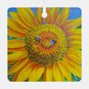 Sonnenblumen-Bienendekoration Ornament Aus Metall