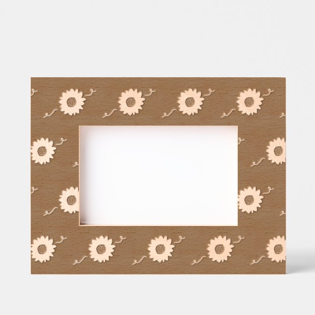 Sonnenblumen Bilderrahmen (Barn Red & Gold) Geätzte Rahmen (Vorderseite)