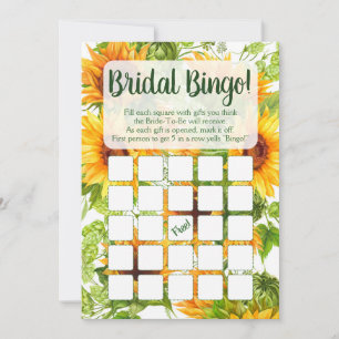 Sonnenblumen Bingo Brautparty Game Einladung