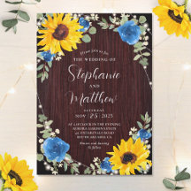 Sonnenblumen Blaue Rose Lights Wood Wedding