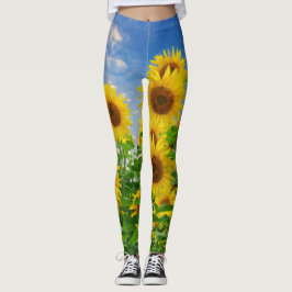 Sonnenblumen & Blauer Himmel Sommerfeld Leggings