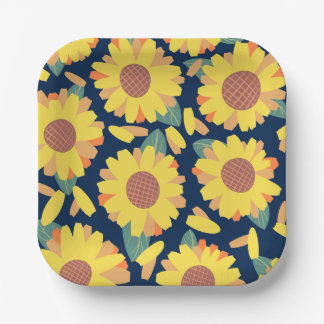 Sonnenblumen-Bloom-Doodle Pappteller
