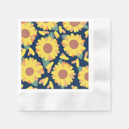 Sonnenblumen-Bloom-Doodle Serviette