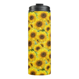 Sonnenblumen blühen thermosbecher