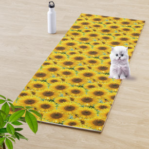 Sonnenblumen blühen yogamatte