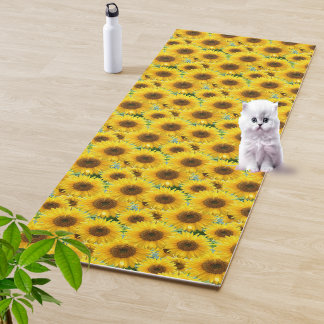 Sonnenblumen blühen yogamatte