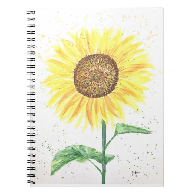 Sonnenblumen Blume Aquarell Notizblock (Vorderseite)