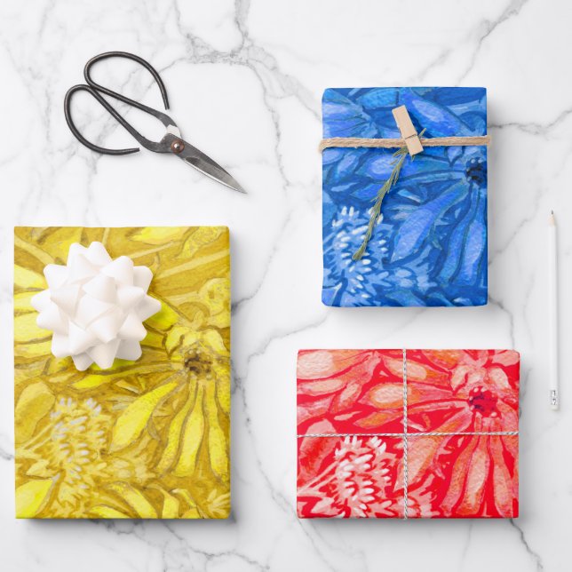 Sonnenblumen Blume Blumenstrauß Geschenkpapier Set (Vorderseite)