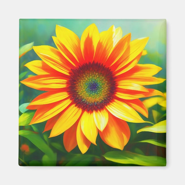 Sonnenblumen Blume Gelb farbenfrohe Sonne Magnet (Vorne)