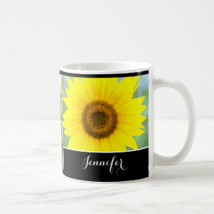 Sonnenblumen-Blume - personalisierter Text Kaffeetasse