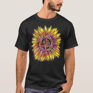 Sonnenblumen Blume Regenbogen Gefärbte Krawatte Hi T-Shirt