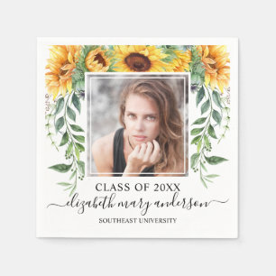 Sonnenblumen Blumen Abschluss Foto Klasse Serviette