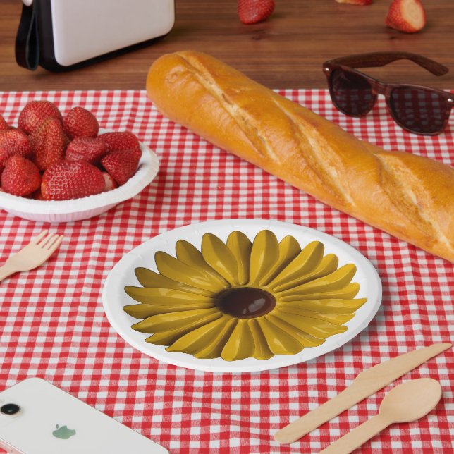 Sonnenblumen-Blumen-Anstecker Floral Frühlings-Gar Pappteller (Picknick)