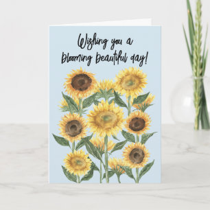 Sonnenblumen-Blumen-Florale editierbare Zitate Karte