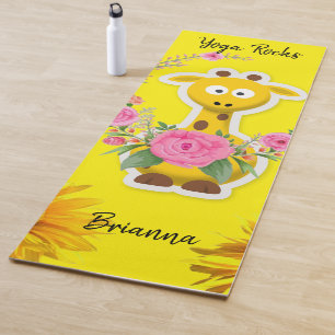 Sonnenblumen-Blumen-Giraffe-Yoga-Matte Yogamatte