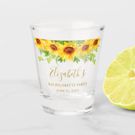 Sonnenblumen Blumen Gold Junggeselinnen-Abschied Schnapsglas