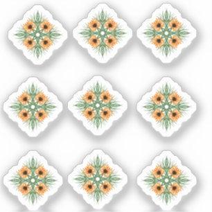 Sonnenblumen Blumen Handgezeichnete Doodle-Aufkleb Aufkleber