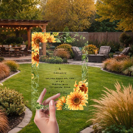 Sonnenblumen Blumen klare Hochzeit Acryleinladungen