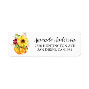 Sonnenblumen-Blumen-Kürbis-Adresse