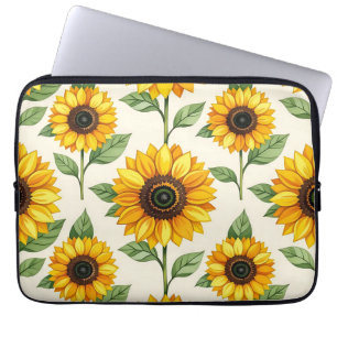 Sonnenblumen-Blumen nahtloses Muster Helles Gelb Laptopschutzhülle