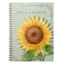 Sonnenblumen-Blumen-Notizbuch | Bleib Golden Journ Notizblock