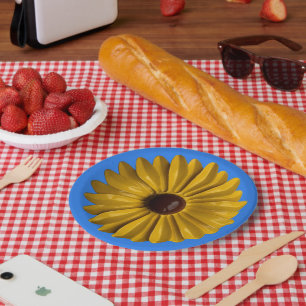 Sonnenblumen-Blumen-Picknick-Gartenparty-Blüten Pappteller