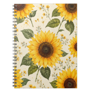 Sonnenblumen-Blumen-Spiral-Notizbuch Notizblock
