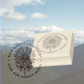 Sonnenblumen Blumendesign Bienenhalter Logo Gummistempel